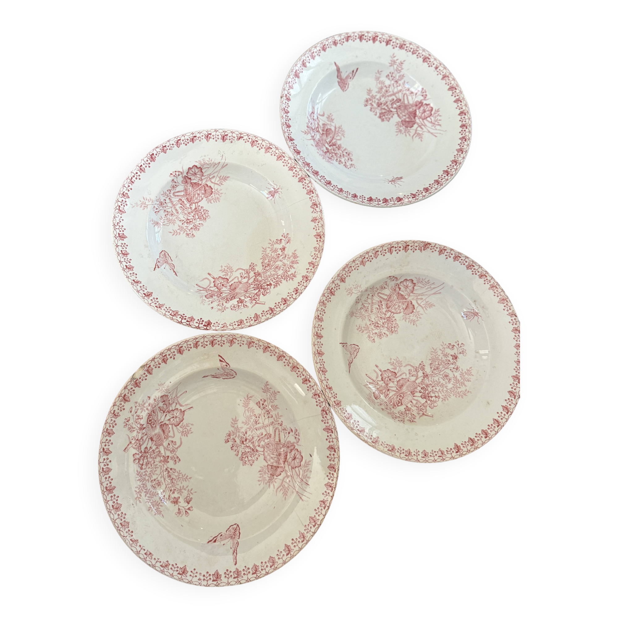 Lot de 4 assiettes creuses Terre de fer