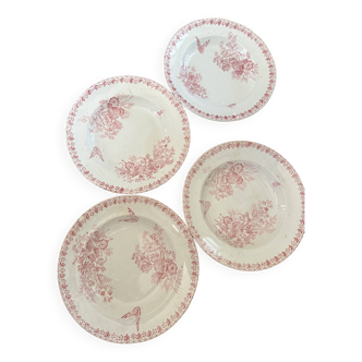 Set of 4 Terre de fer soup plates