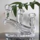 Chandelier with 3 lights in cut crystal, Art Deco style.