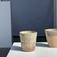 Set of 2 cups in Indonesian ceramic (brown & speckled glazed matte)