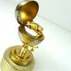 mid century set of globe cigarette dispenser & table lighter Music box Germany 1950