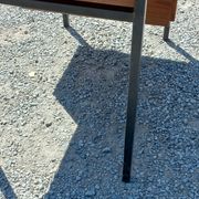 Desk of the 60s in mahogany base metal tubes 2 drawers