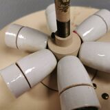 Vintage ceiling lamp in brass and golden/champagne crystal glass 1960s