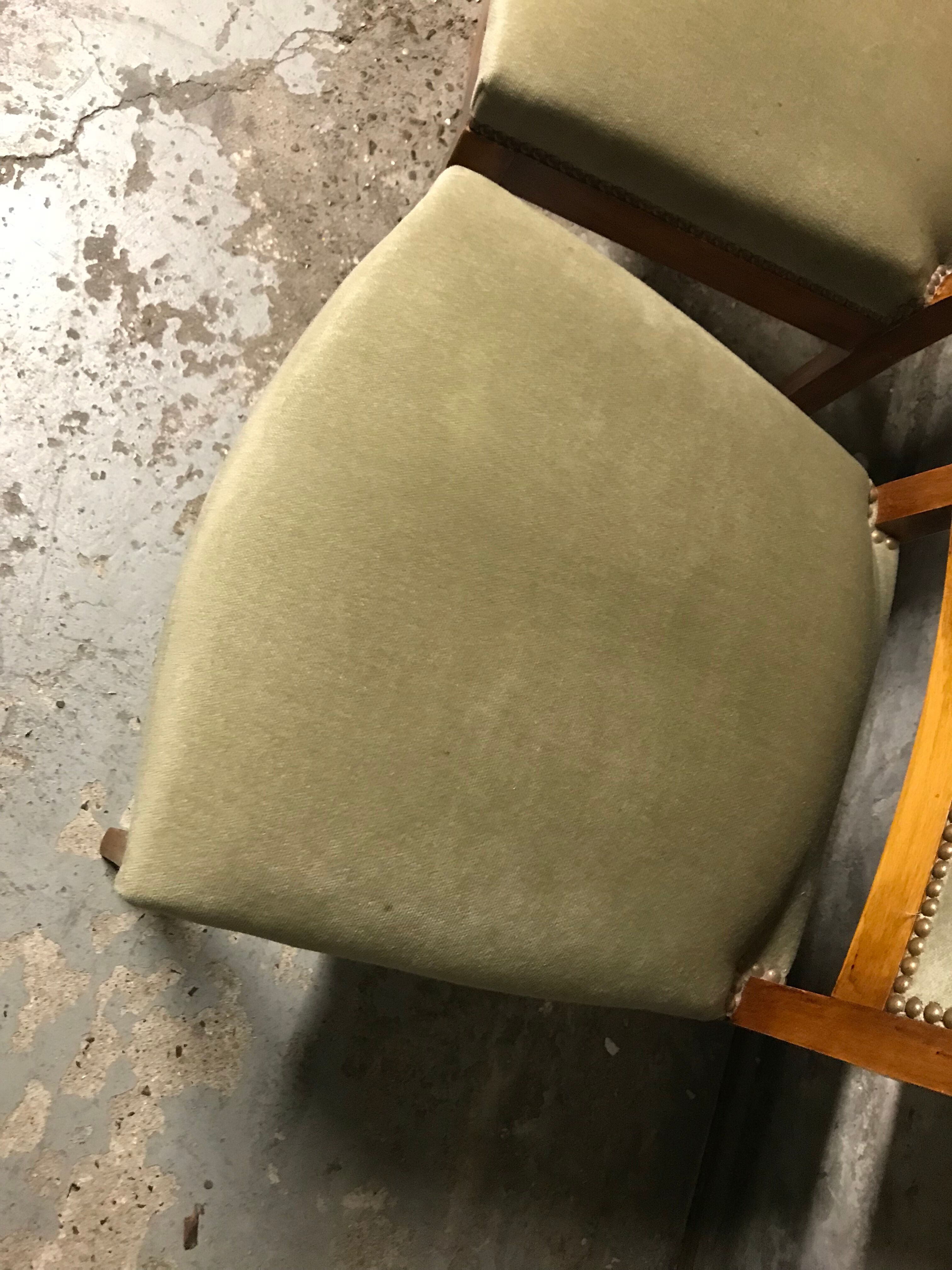 Set of 4 chairs Board Green Velvet