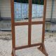 Screen - antique Burmese teak partition / 4 mirrored panels front and back
