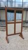 Screen - antique Burmese teak partition / 4 mirrored panels front and back