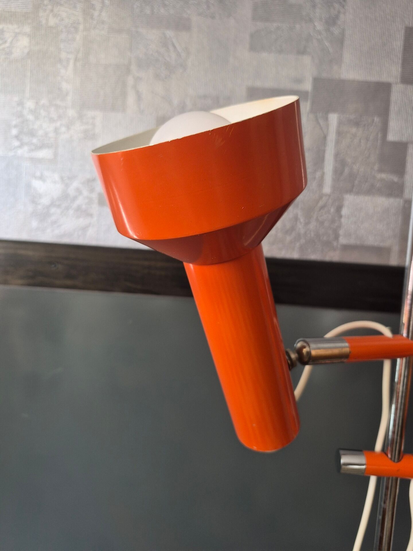 Floor lamp Vintage double adjustable spots Orange