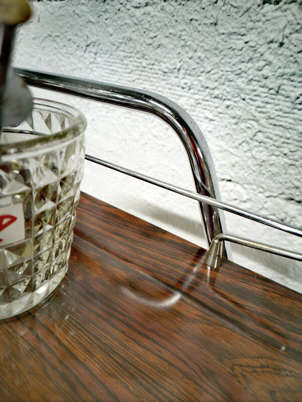 Vintage trolley bar with wheels