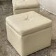Paire de tabourets cube vintage 1980 simili cuir