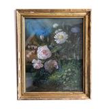 Pastel XIXth, flowers of the fields