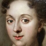 Oil on copper, female portrait, late 17th century.