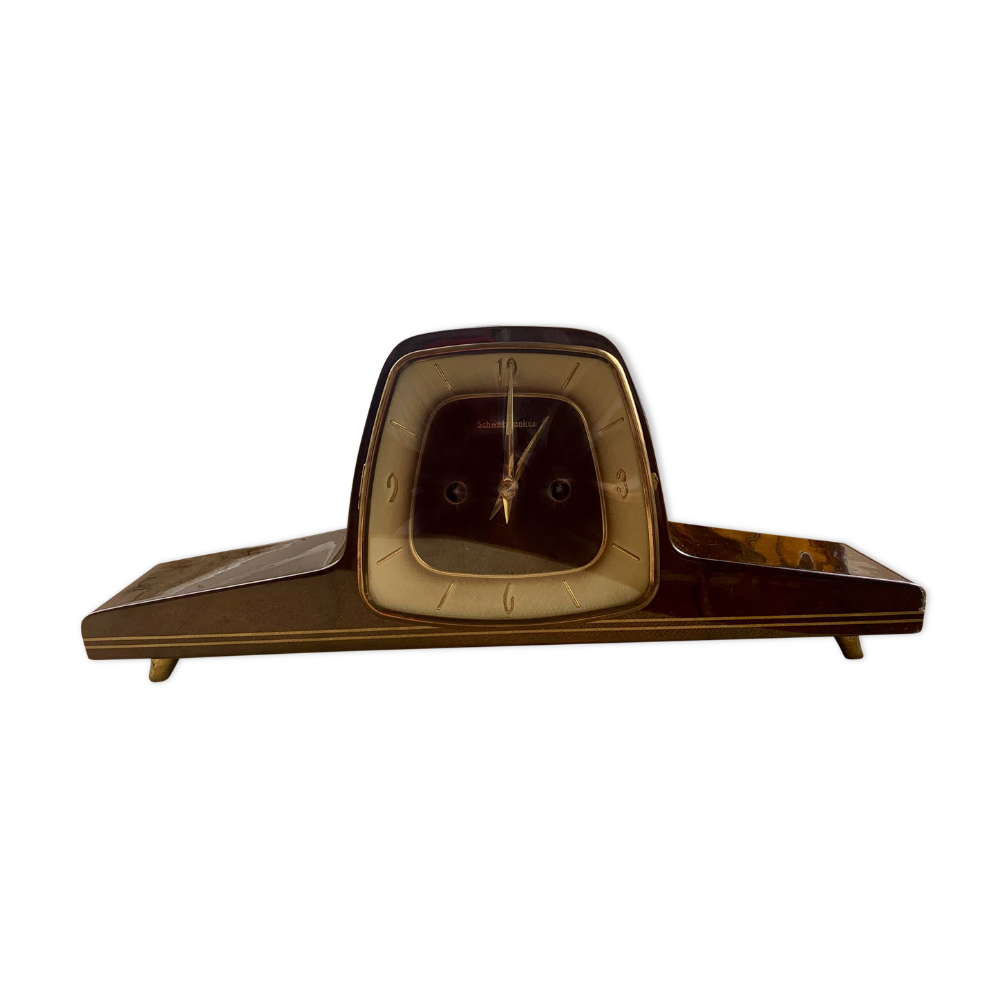 Art Deco Style Mantel Clock Schwebeanker,  Germany 1960s
