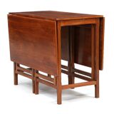 Folding table in lacquered walnut Christensen and Larsen