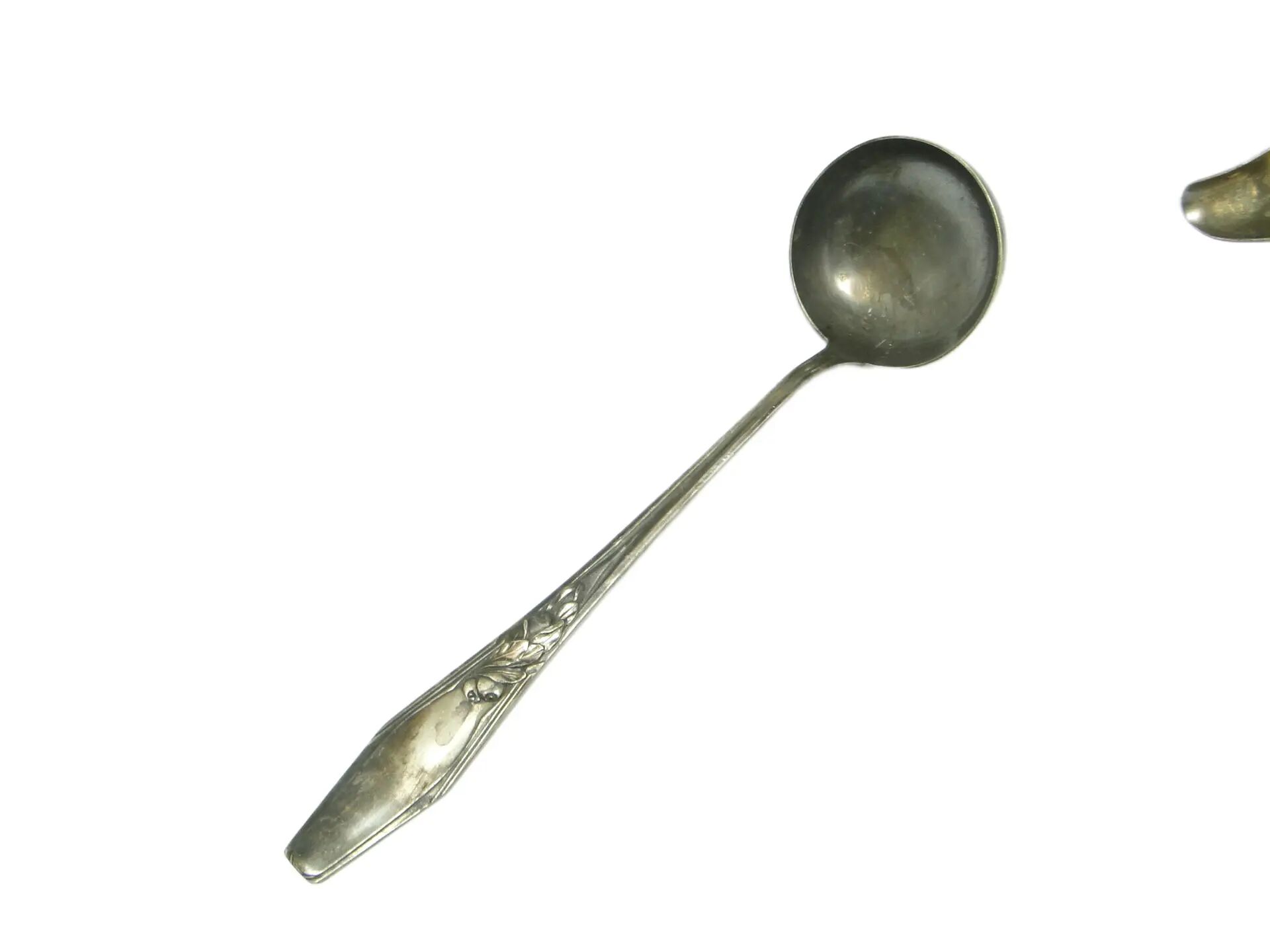 Borówka ladle, Art Nouveau / Art Deco, silver-plated brass, Norblin, Poland, 1920s.