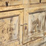Old wooden sideboard, wooden furniture, brutalist storage furniture