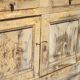 Old wooden sideboard, wooden furniture, brutalist storage furniture