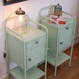Pair of nightstands to hospital mint