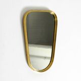 Small solid Mid Century brass wall mirror by Münchener Zierspiegel