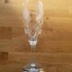 Crystal flutes with a silver rimmed foot