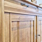 Old solid wood sideboard 2 doors and 2 drawers renovated
