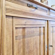 Old solid wood sideboard 2 doors and 2 drawers renovated