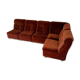 Old modular sofa in vintage velvet fabric, 5 elements, 70s