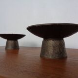 Brutalist Bronze Candleholders, 1960s, Set of 2