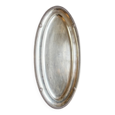 Oval silver-plated metal dish, shell motif no. 1