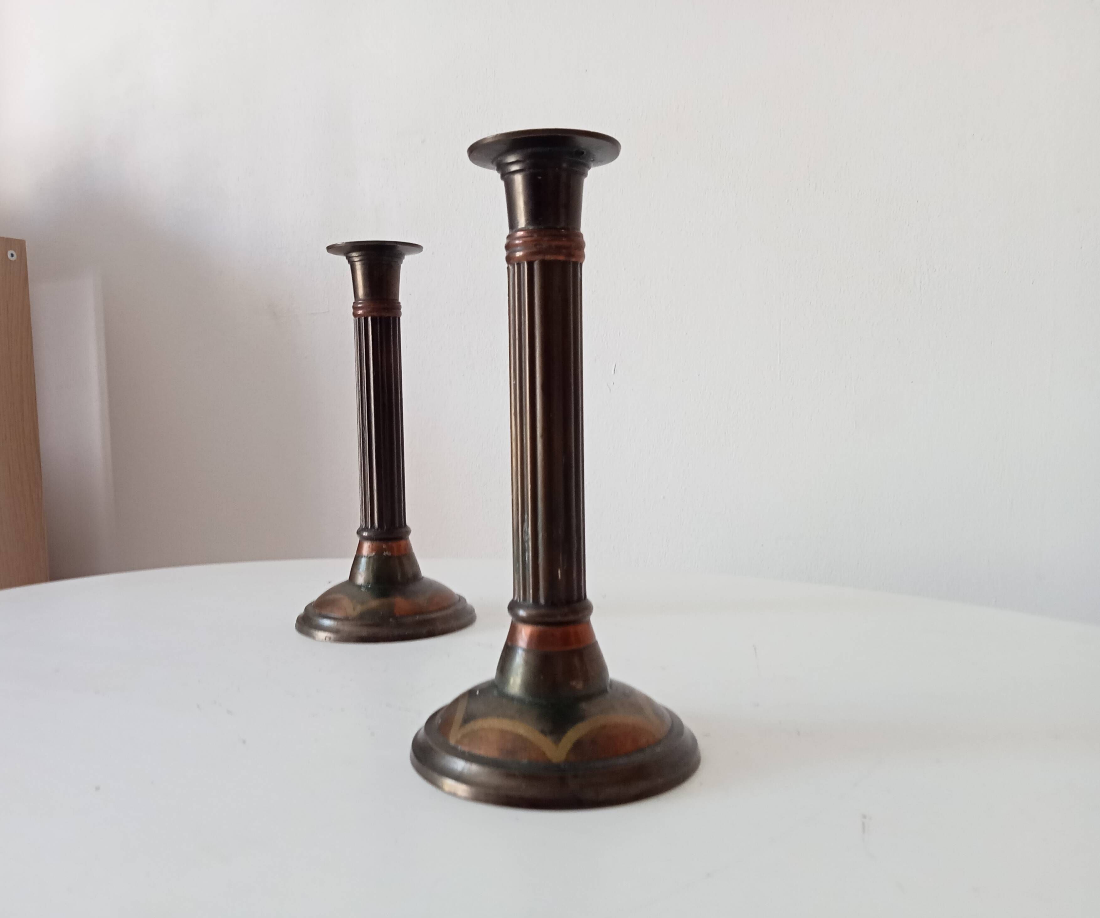 Pair of antique neoclassical candlesticks