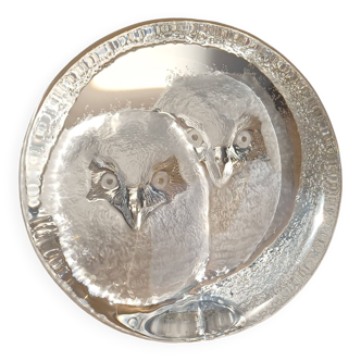 Crystal figurine of 2 owls - mat jonasson