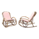 Pair of Postmodern Bamboo Children Rocking Chairs Ascribable to Vittorio Bonacina