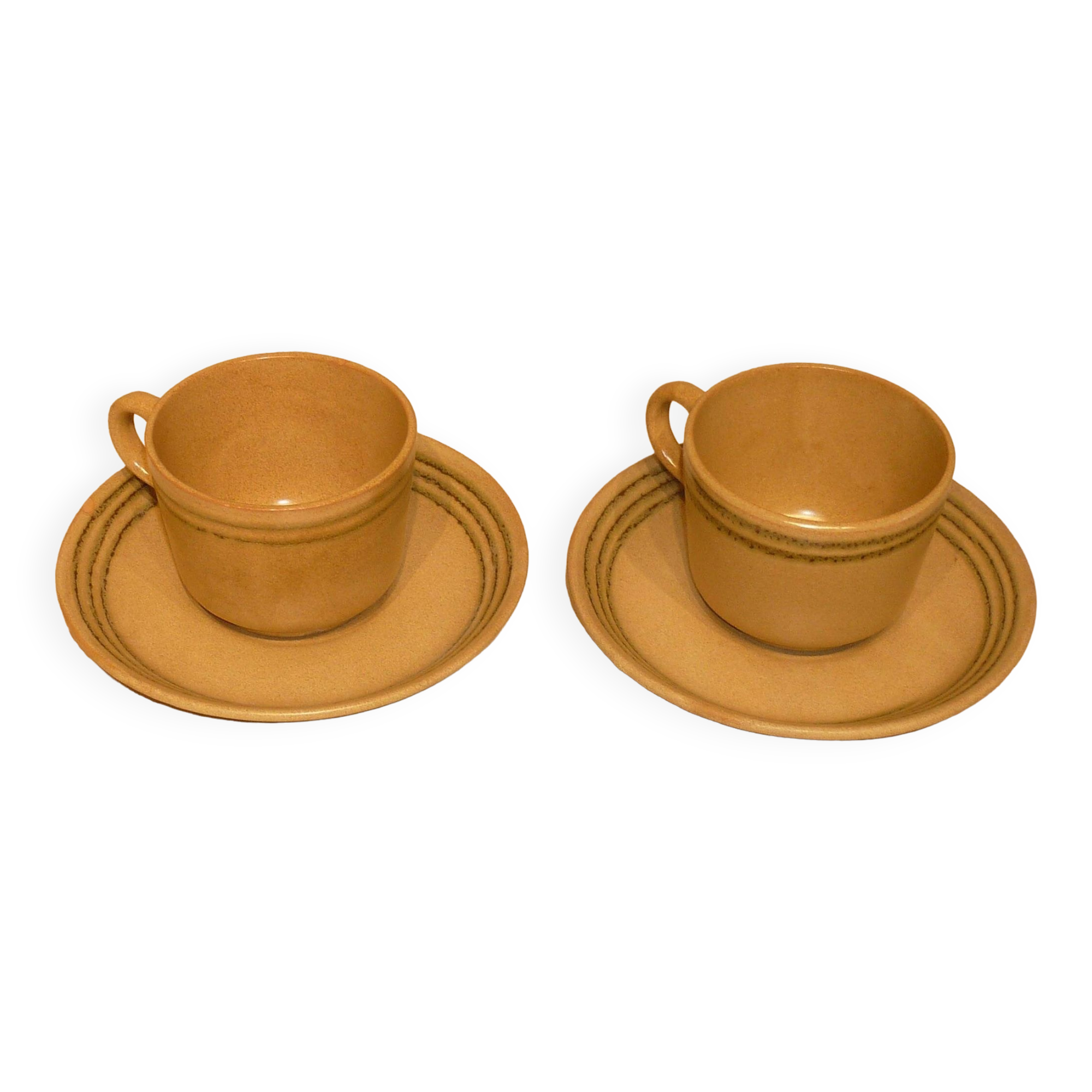 Pair of Sarreguemines cups and saucers