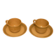 Pair of Sarreguemines cups and saucers