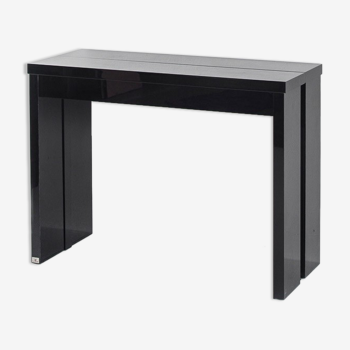 Table console extensible vintage en bois laqué par Paul Michel, France 1990