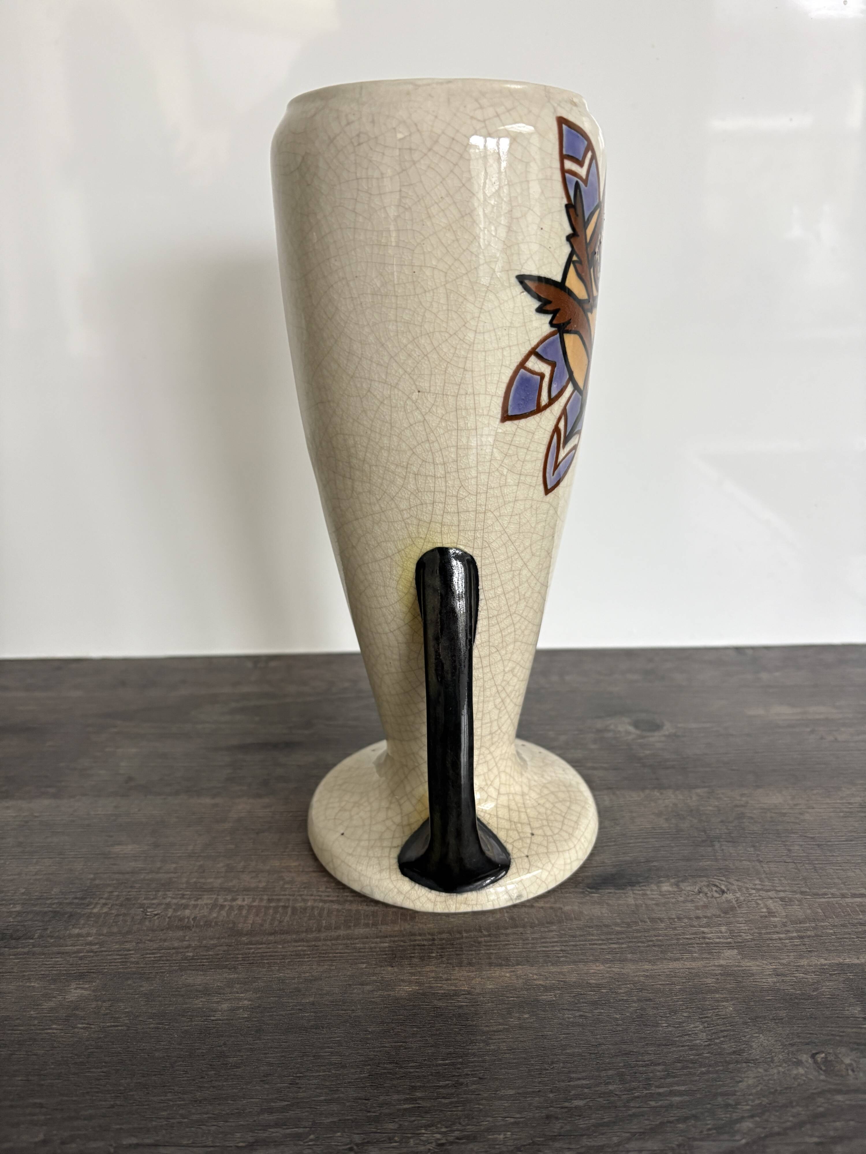 Art Deco Vase AMC Wasmuël - Crackled Ceramic