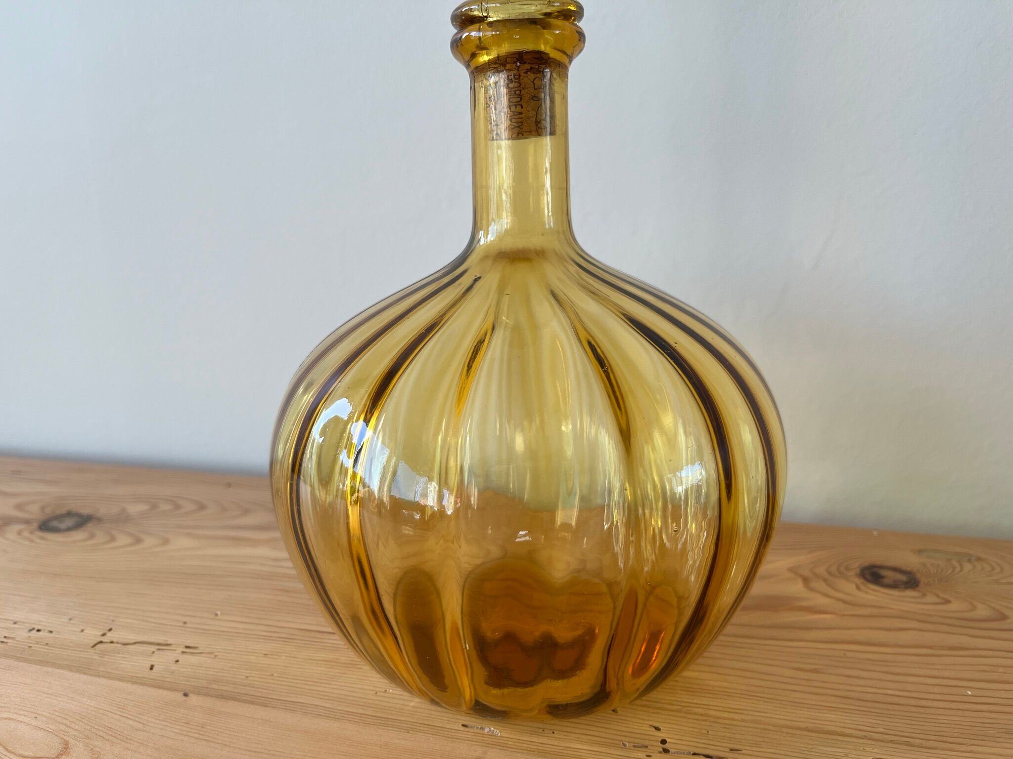 Amber yellow bottle from Empoli, Italy