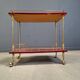 Rare Italian lacquered goatskin / parchment serving bar cart by Aldo T