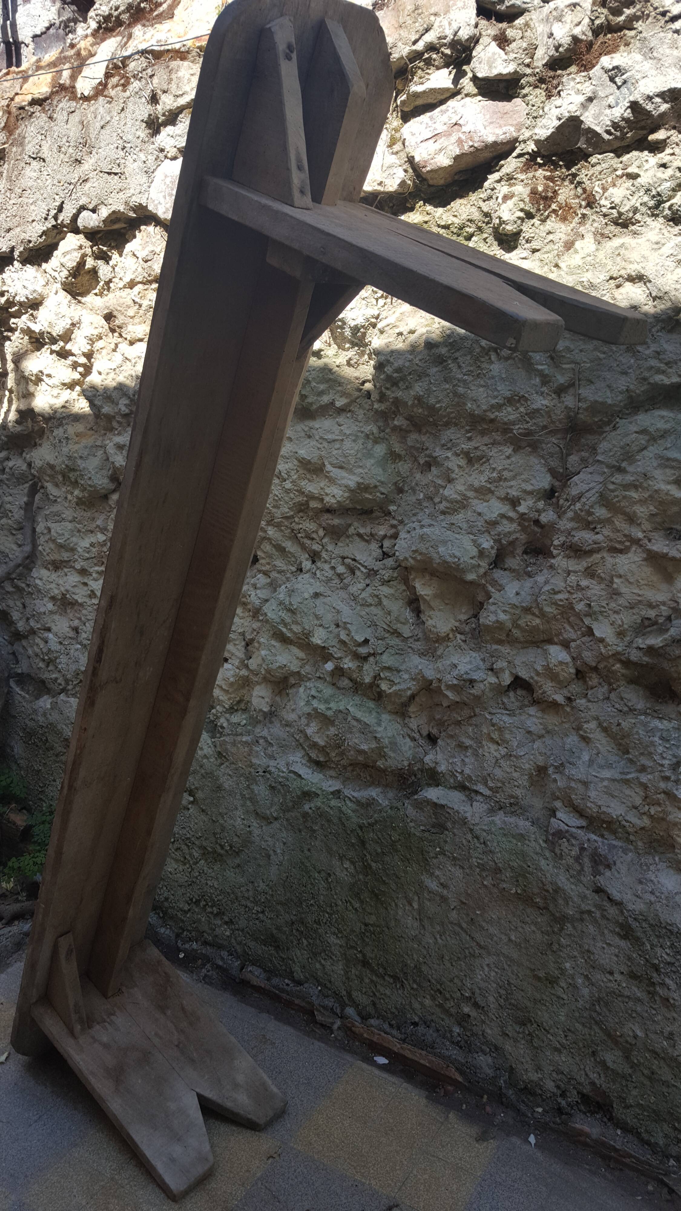 Raw light wood bench