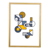 Illustration - Affiche A3 abstraite géométrique graphique colorée numérotée #003