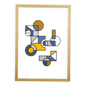 Illustration - Abstract geometric graphic colorful A3 poster numbered #003