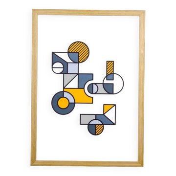 Illustration - Abstract geometric graphic colorful A3 poster numbered #003