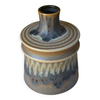 Original vintage flamed stoneware vase