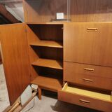 Large Scandinavian secretary cabinet in teak