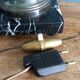 Antique column lamp in marble and gilded metal
