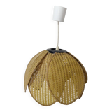 Vintage floral rattan pendant light