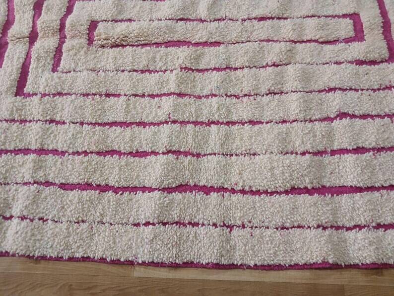 Tapis bérbere écru à motifs géométriques 250cmx150cm