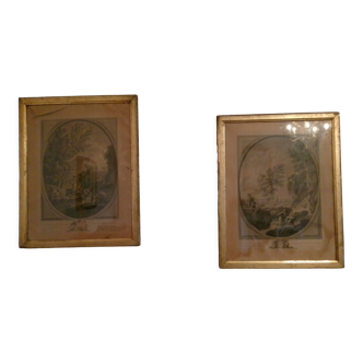 Paire de gravures anciennes