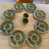 Set of 8 asparagus plates and 2 bowls from Gien
