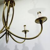 6-light chandelier in bronze and brass