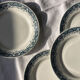 Set of 6 flat iron earth plates St Amand and Hamage model Morocco blue